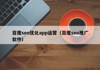 百度seo優(yōu)化app運(yùn)營（百度seo推廣軟件）