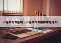 小程序開發(fā)基礎(chǔ)（小程序開發(fā)需要掌握什么）