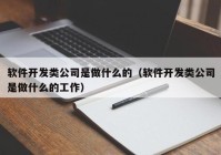 軟件開發(fā)類公司是做什么的（軟件開發(fā)類公司是做什么的工作）