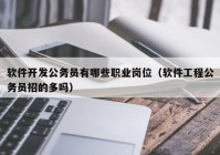 軟件開發(fā)公務(wù)員有哪些職業(yè)崗位（軟件工程公務(wù)員招的多嗎）