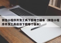 微信小程序開發(fā)工具下載哪個(gè)版本（微信小程序開發(fā)工具應(yīng)該下載哪個(gè)版本）