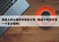 微信上的小程序開發(fā)多少錢（微信小程序開發(fā)一個(gè)多少錢?。? /></a>
		</div>
		<div   id=