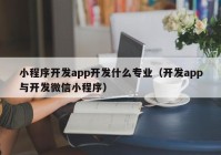 小程序開發(fā)app開發(fā)什么專業(yè)（開發(fā)app與開發(fā)微信小程序）