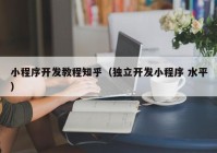 小程序開發(fā)教程知乎（獨(dú)立開發(fā)小程序 水平）