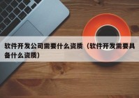 軟件開發(fā)公司需要什么資質(zhì)（軟件開發(fā)需要具備什么資質(zhì)）