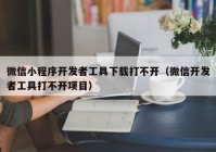 微信小程序開發(fā)者工具下載打不開（微信開發(fā)者工具打不開項目）