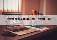 小程序開發(fā)工具ide下載（小程序 ide）