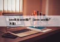 seo優(yōu)化sem推廣（sem seo推廣方案）