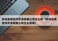 蘇州龍明軟件開發(fā)有限公司怎么樣（蘇州龍明軟件開發(fā)有限公司怎么樣啊）