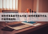 軟件開發(fā)是屬于什么行業(yè)（軟件開發(fā)屬于什么行業(yè)市場結構）